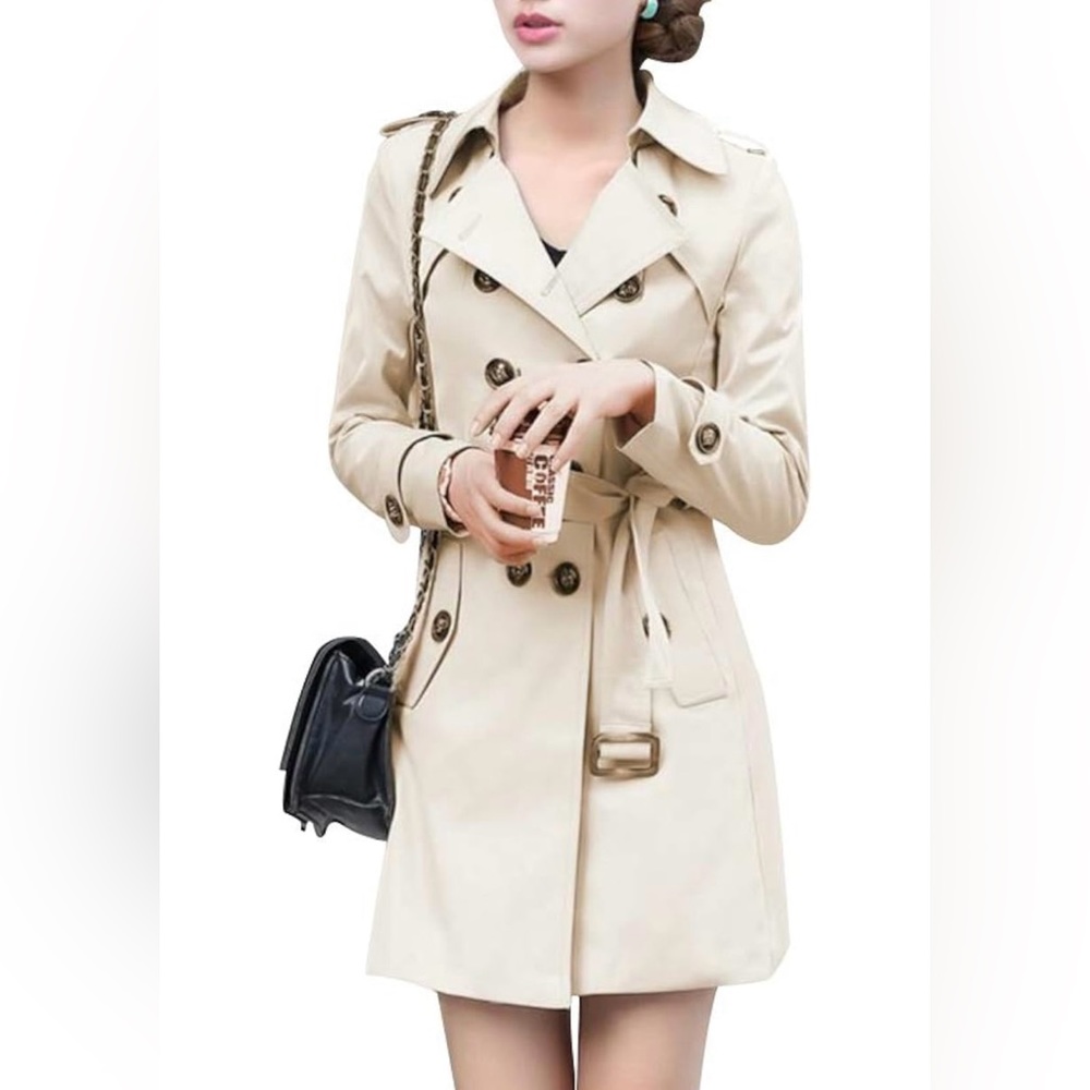 Khaki slim fit coat